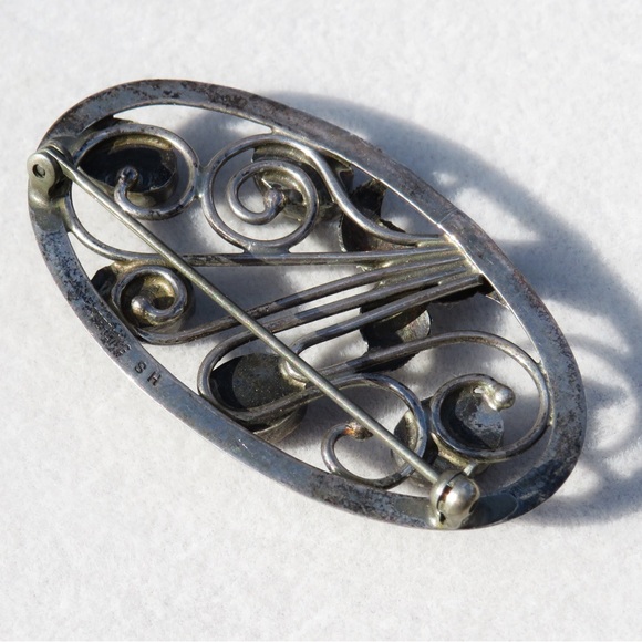 Signed Navajo Azurite Cuff Bracelet & Brooch Shirley Henry - Picture 7 of 8